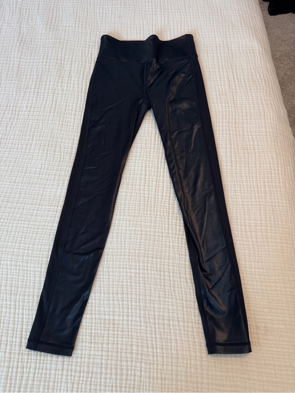 Black Faux Leather High-Rise Jeggings for Women